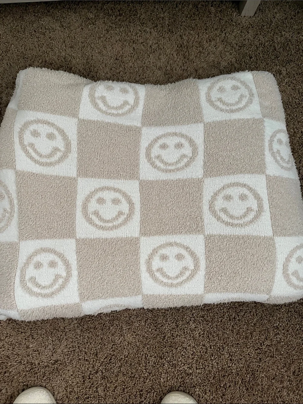 Staycation smiley check blanket